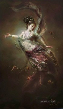 Buddhist Painting - The Moon Goddess of Mercy and Compassion Buddhism